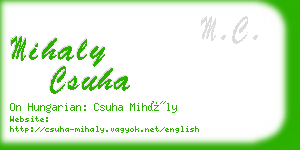 mihaly csuha business card